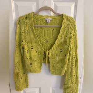Sincerely Jules Lime Green Knit Cardigan NWT